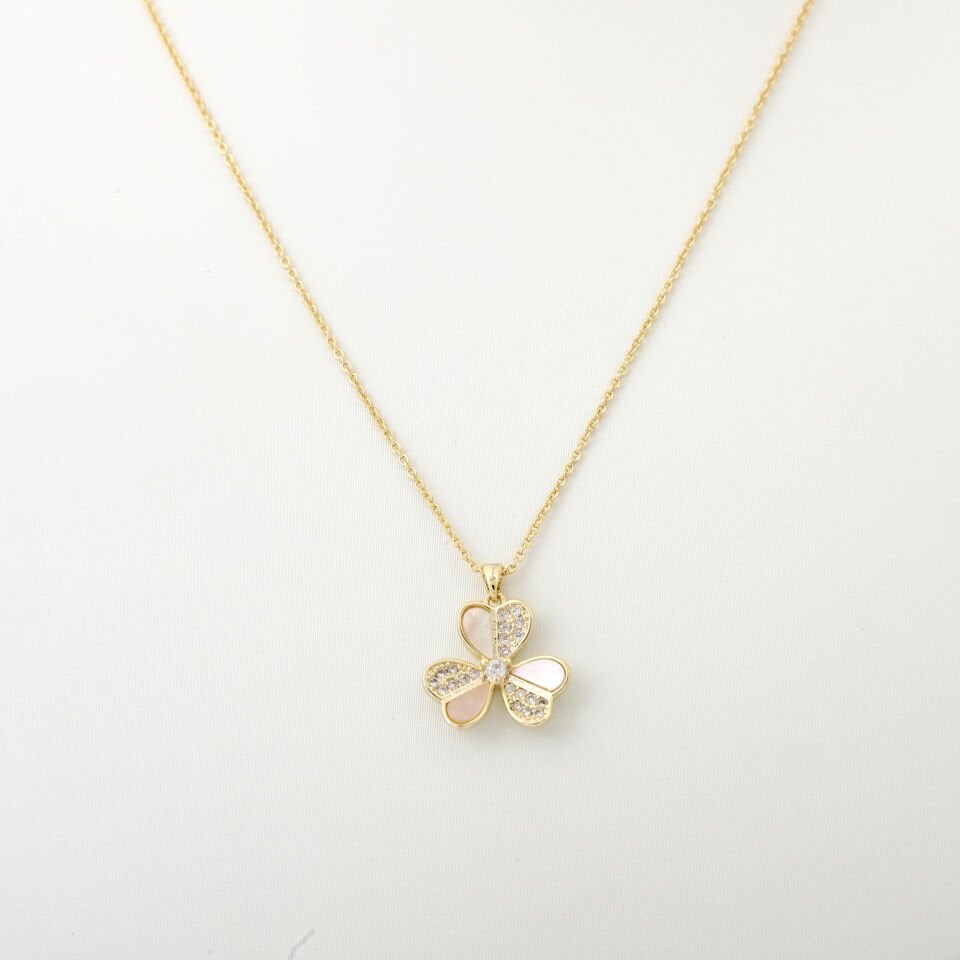 ÇİÇEK DETAYLI ZİRKON KOLYE