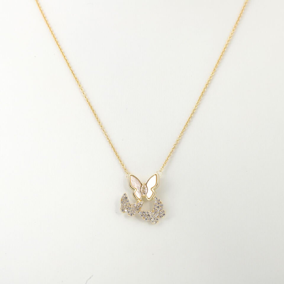 KELEBEK DETAYLI ZİRKON KOLYE