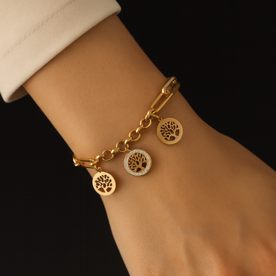 ÇELİK AĞAÇ DETAYLI BİLEKLİK