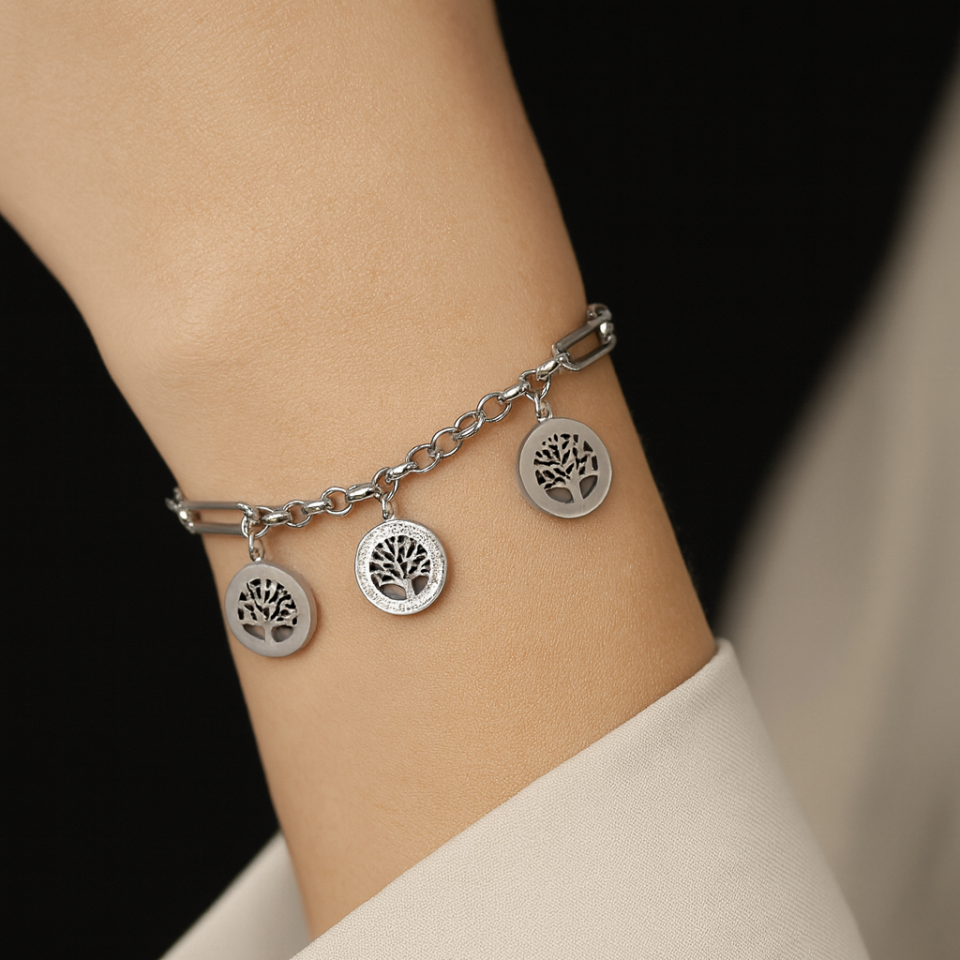 ÇELİK AĞAÇ DETAYLI BİLEKLİK