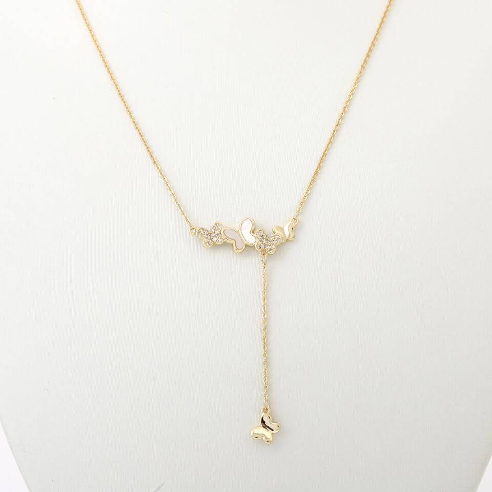 KELEBEK DETAYLI ZİRKON KOLYE