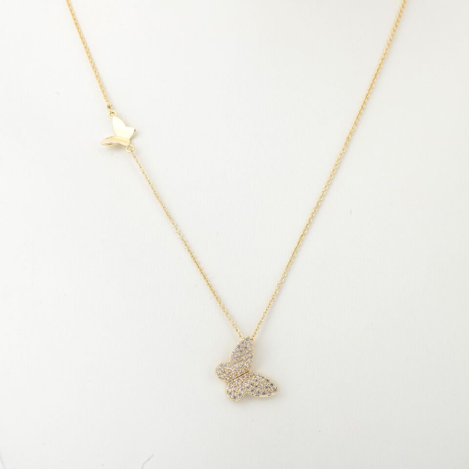 KELEBEK DETAYLI ZİRKON KOLYE