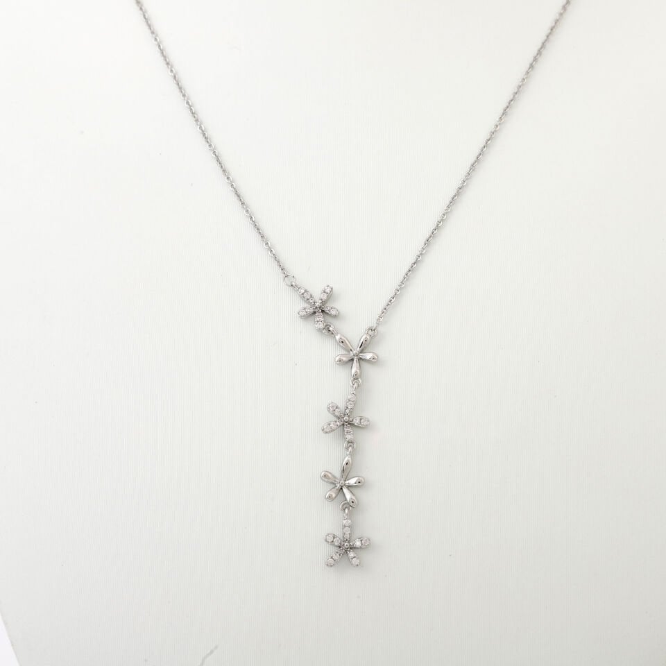 ÇİÇEK DETAYLI ZİRKON KOLYE