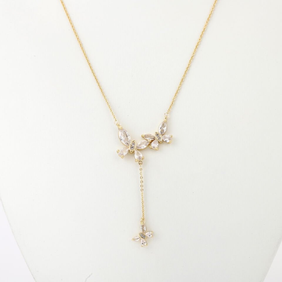 KELEBEK DETAYLI ZİRKON KOLYE