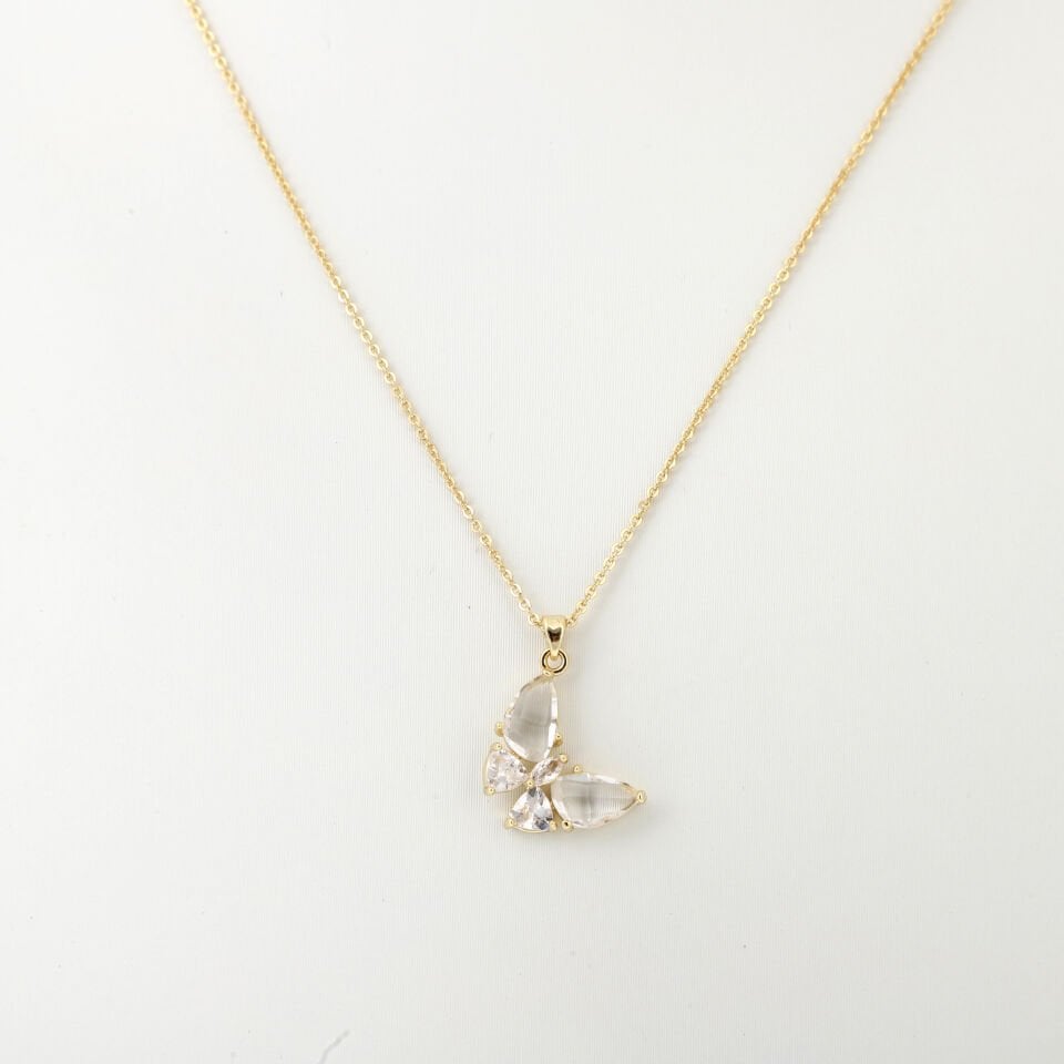 KELEBEK DETAYLI ZİRKON KOLYE