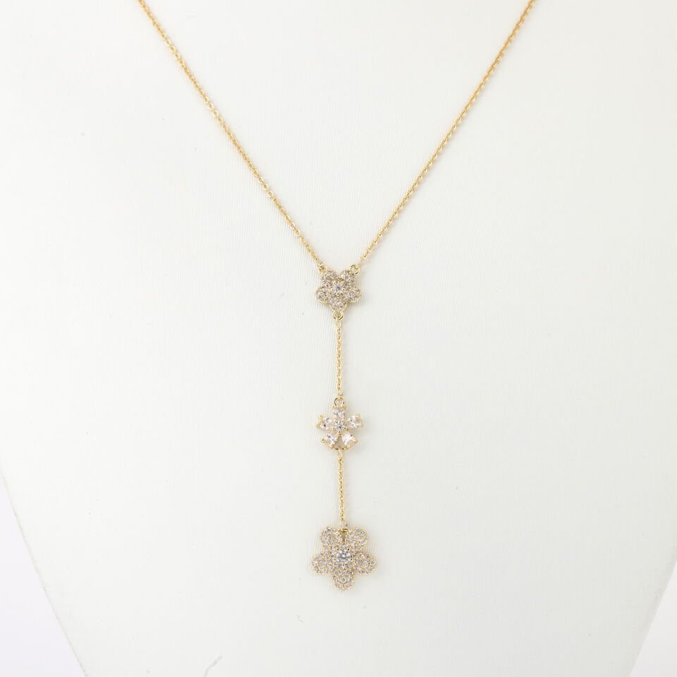 ÇİÇEK DETAYLI ZİRKON KOLYE