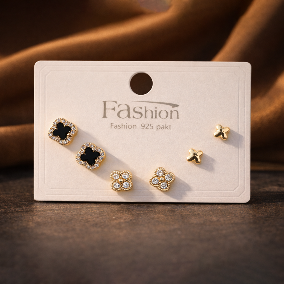 Zirkon Taşlı 6’lı Küpe Seti