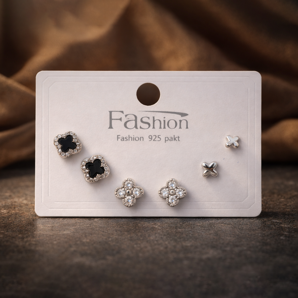 Zirkon Taşlı 6’lı Küpe Seti