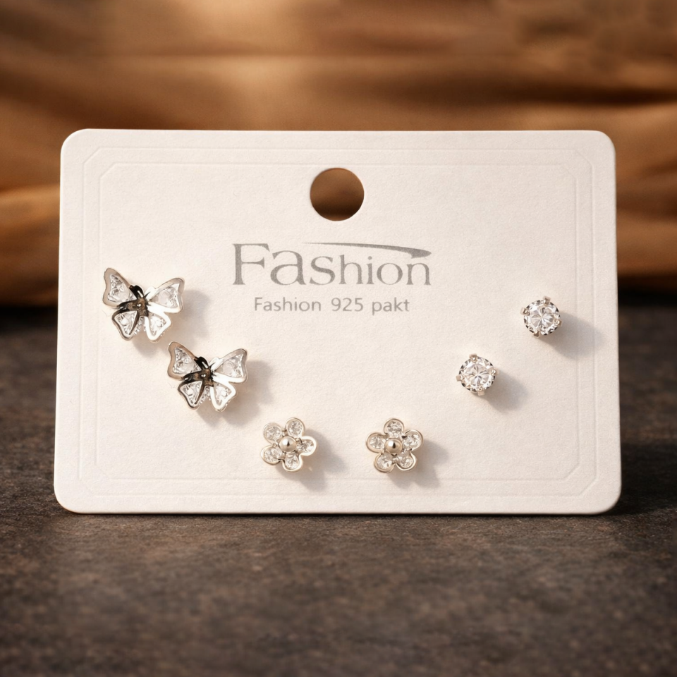 Zirkon Taşlı 6’lı Küpe Seti