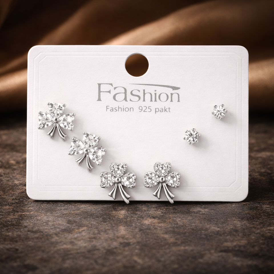 Zirkon Taşlı 6’lı Küpe Seti