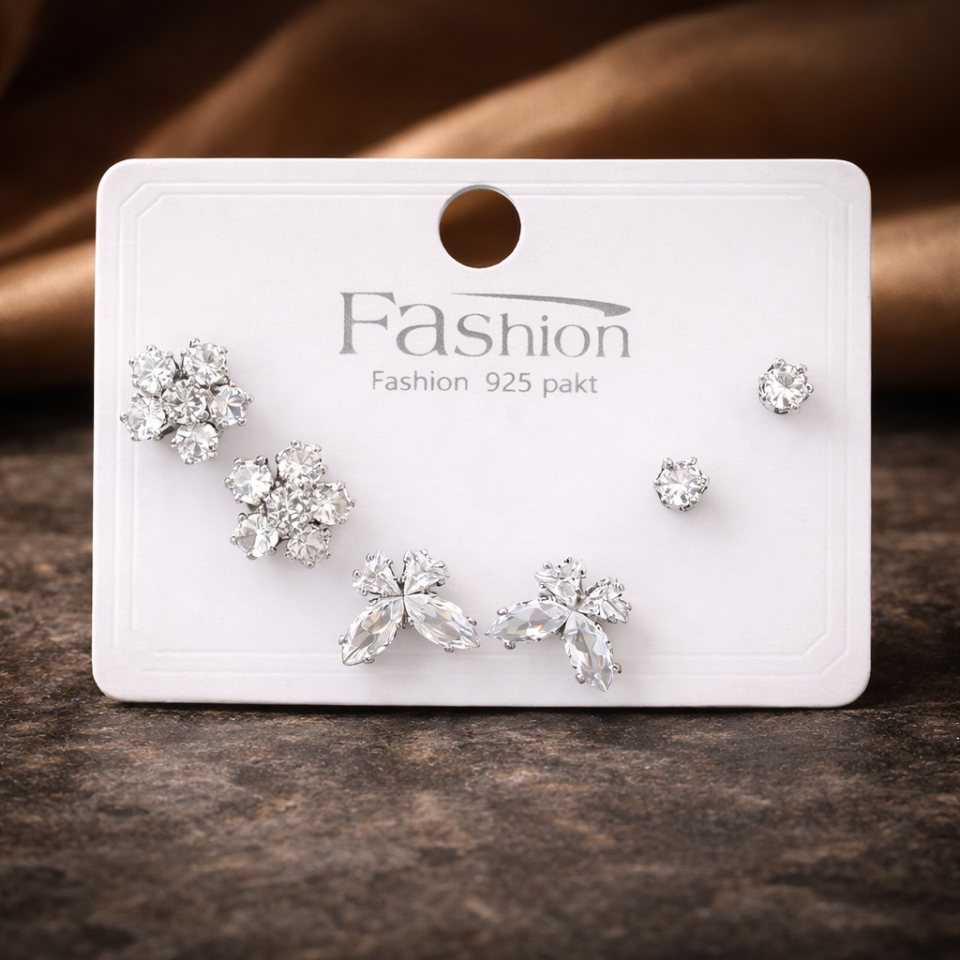 Zirkon Taşlı 6’lı Küpe Seti