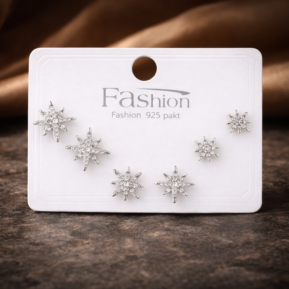 Zirkon Taşlı 6’lı Küpe Seti