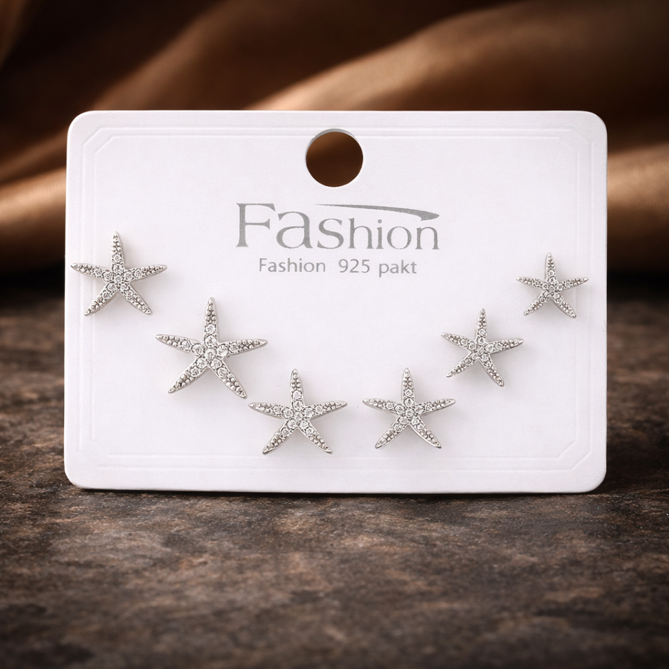 Zirkon Taşlı 6’lı Küpe Seti