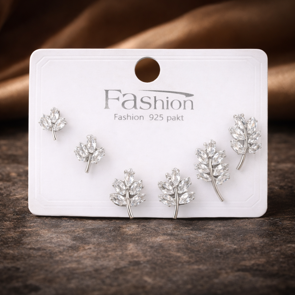 Zirkon Taşlı 6’lı Küpe Seti