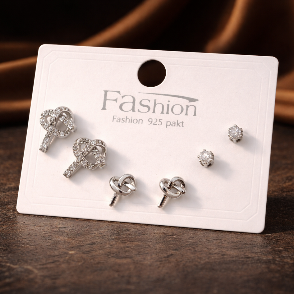 Zirkon Taşlı 6’lı Küpe Seti