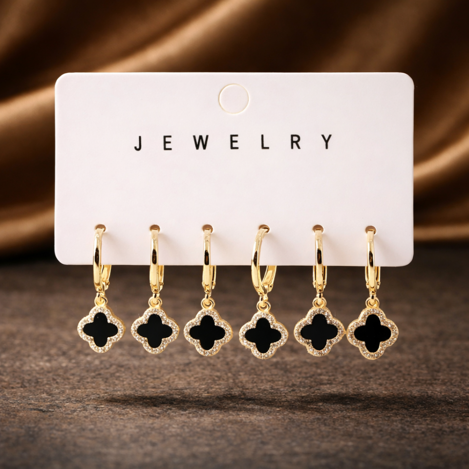 Zirkon Taşlı 6’lı Küpe Seti