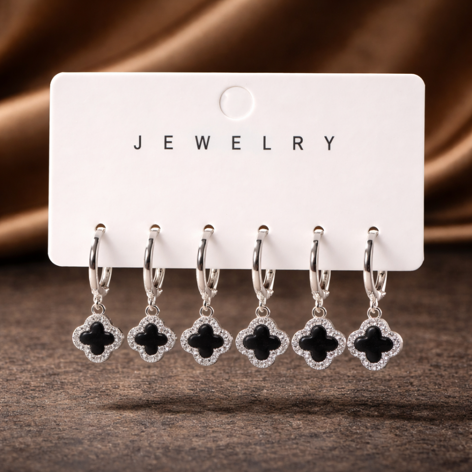 Zirkon Taşlı 6’lı Küpe Seti