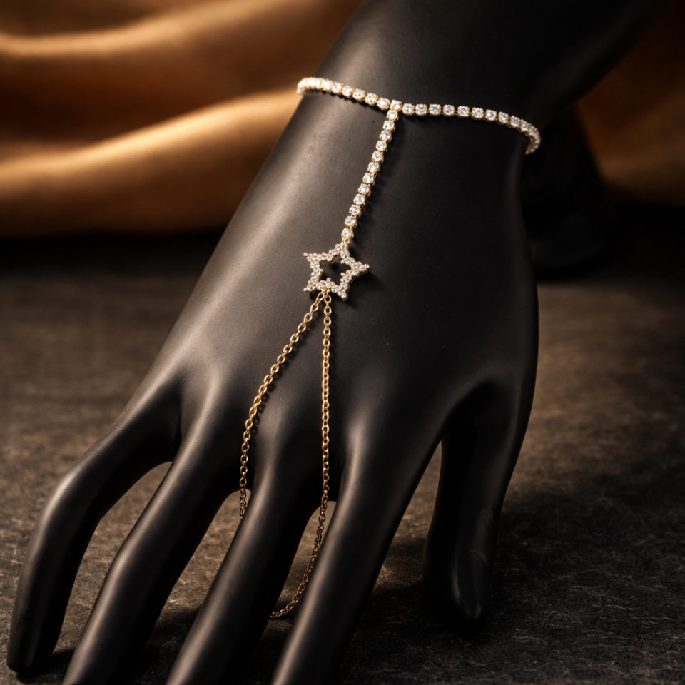 Zirkon Taşlı Yıldız Figürlü Su Yolu Şahmeran Bileklik