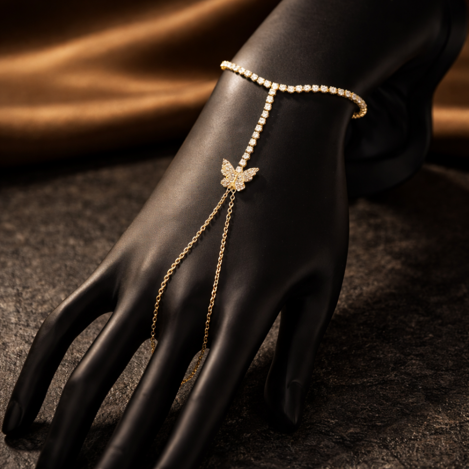 Zirkon Taşlı Kelebek Figürlü Su Yolu Şahmeran Bileklik