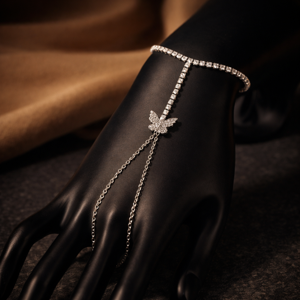 Zirkon Taşlı Kelebek Figürlü Su Yolu Şahmeran Bileklik