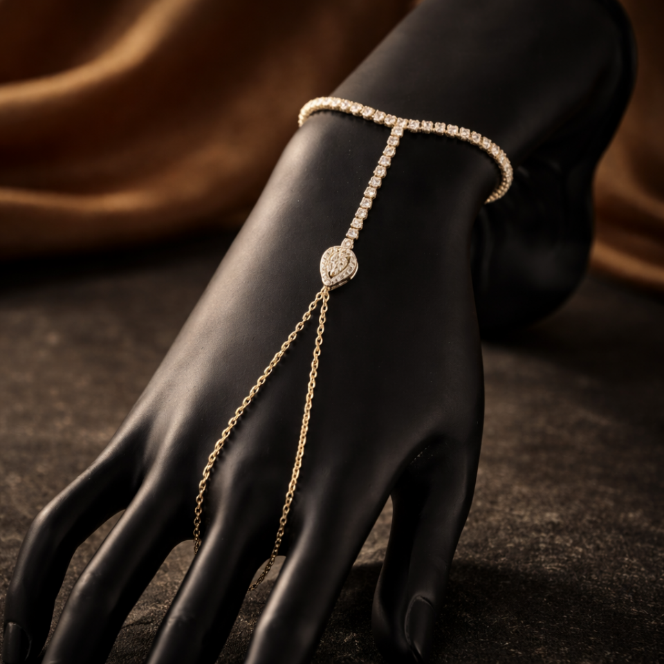 Zirkon Taşlı Damla Figürlü Su Yolu Şahmeran Bileklik