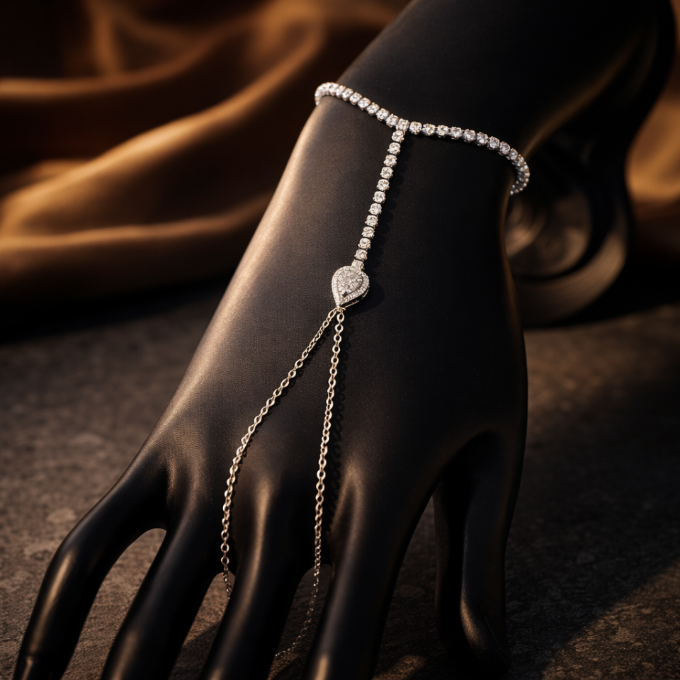 Zirkon Taşlı Damla Figürlü Su Yolu Şahmeran Bileklik