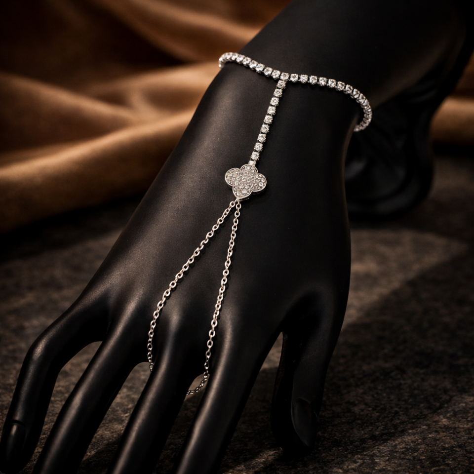 Zirkon Taşlı Yonca Figürlü Su Yolu Şahmeran Bileklik