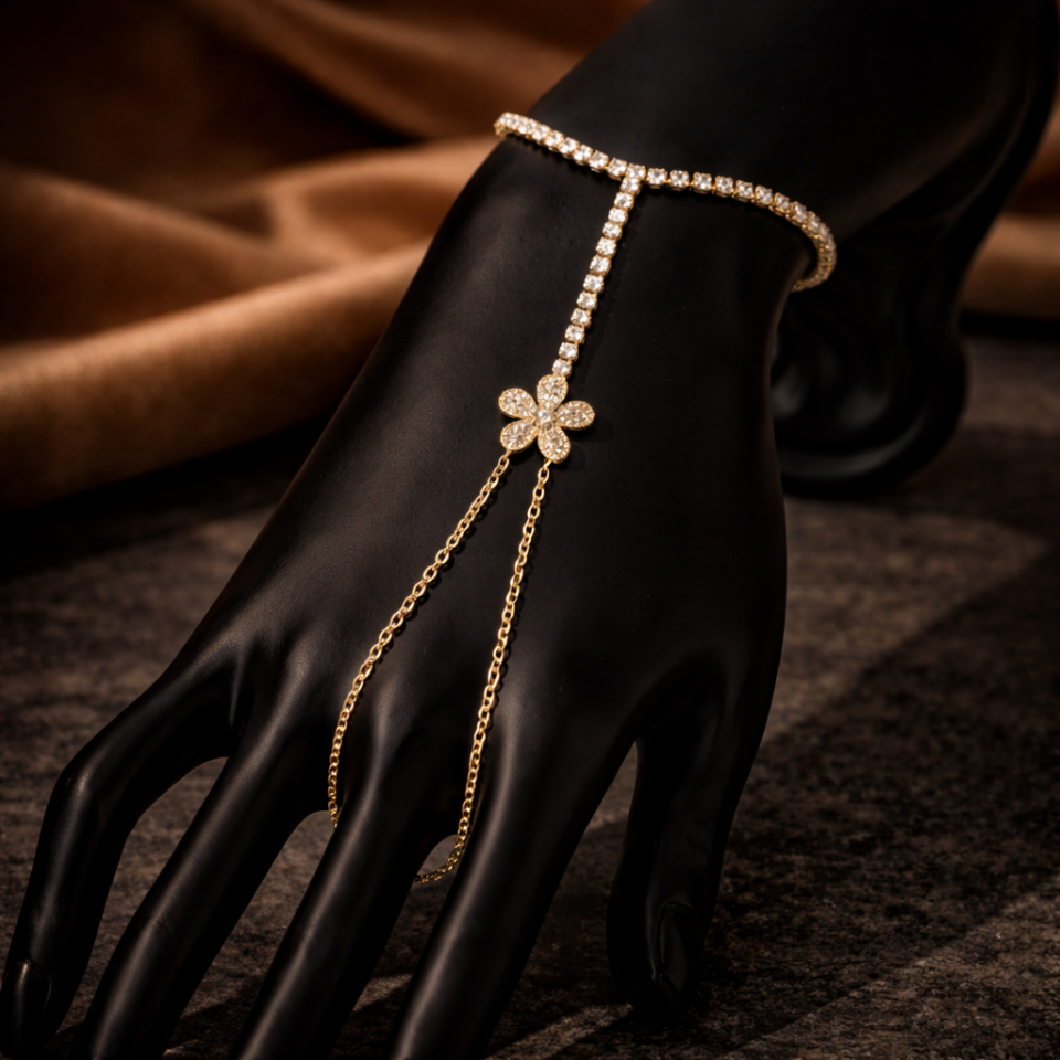 Zirkon Taşlı Çiçek Figürlü Su Yolu Şahmeran Bileklik