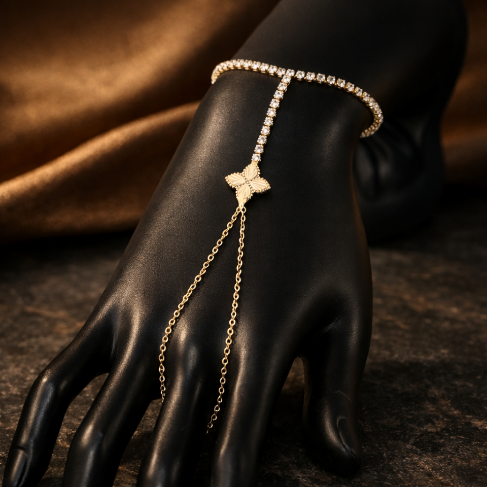 Zirkon Taşlı Yonca Figürlü Su Yolu Şahmeran Bileklik