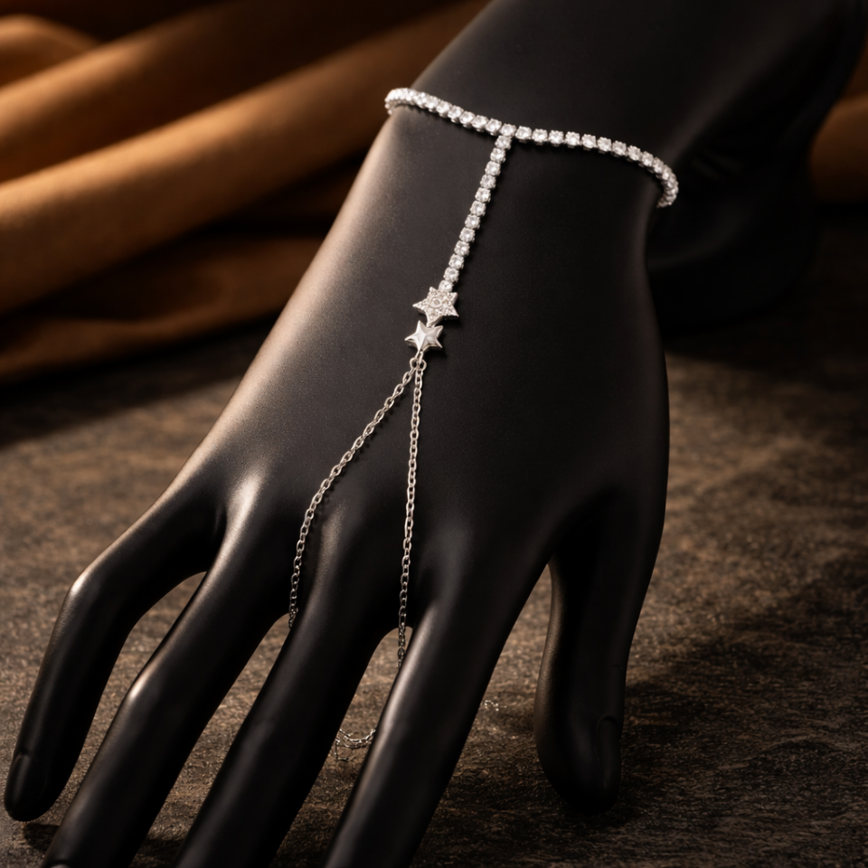 Zirkon Taşlı Yıldız Figürlü Su Yolu Şahmeran Bileklik