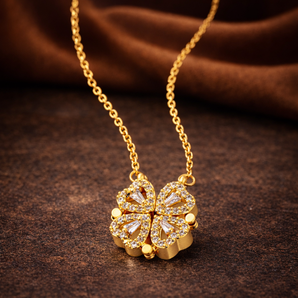 ÇELİK AÇILABİLİR YONCA KOLYE