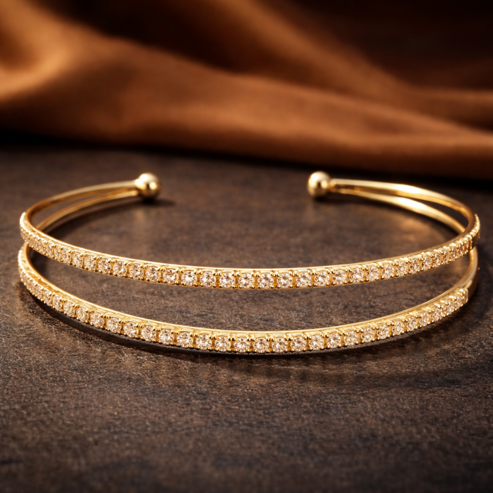 Zirkon Taşlı Kelepçe