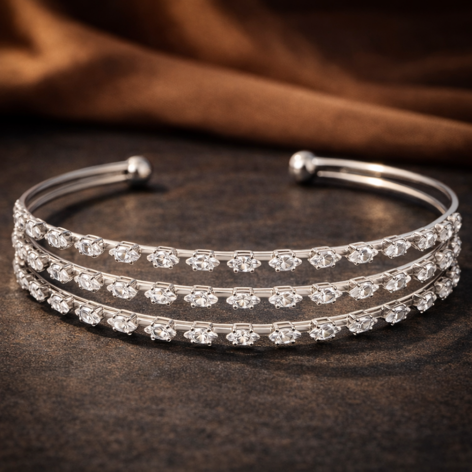 Zirkon Taşlı Kelepçe