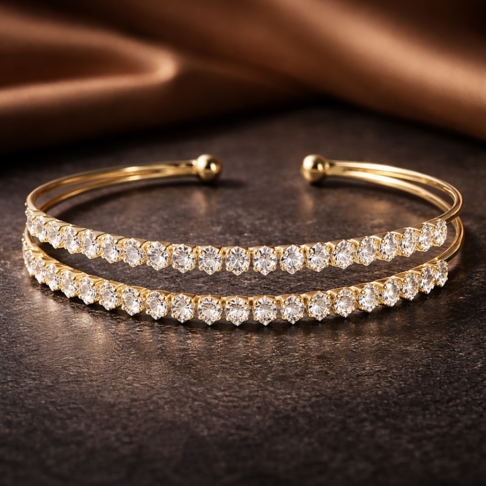 Zirkon Taşlı Kelepçe