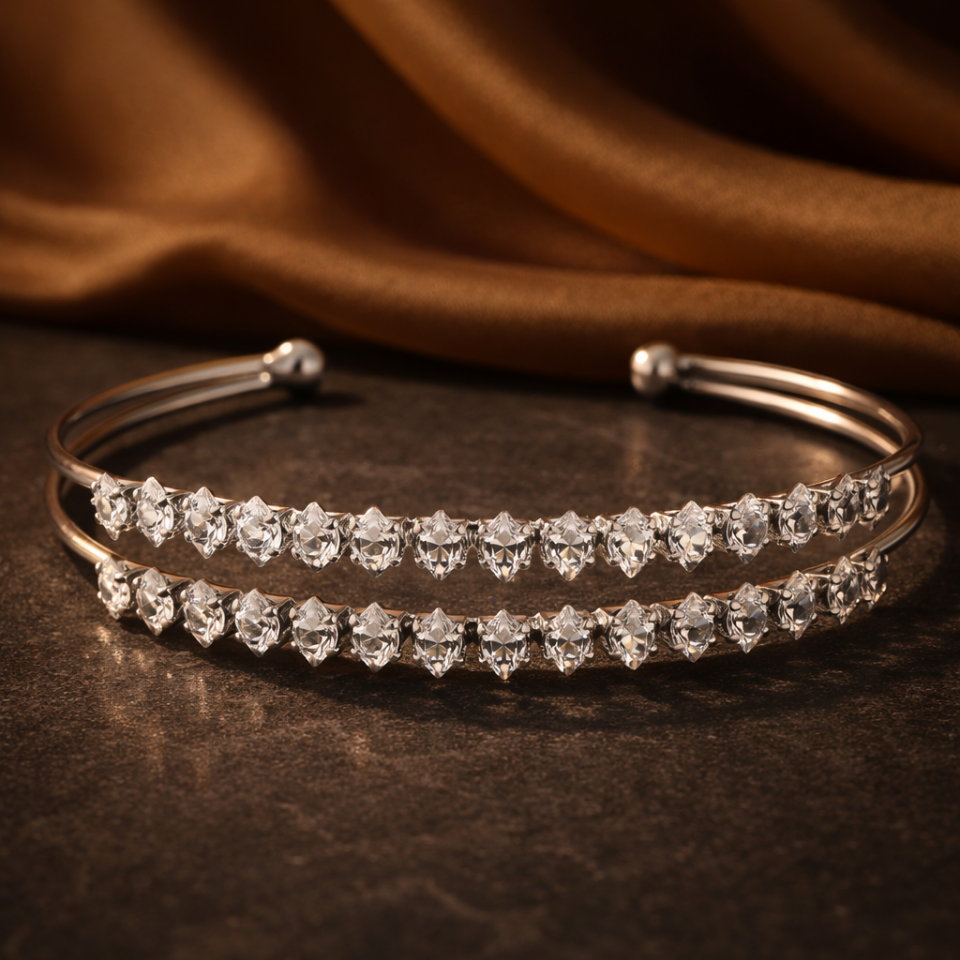 Zirkon Taşlı Kelepçe