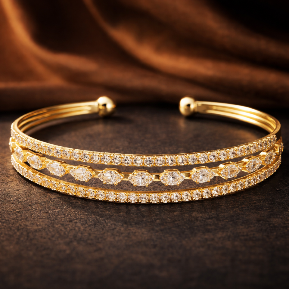 Zirkon Taşlı Kelepçe