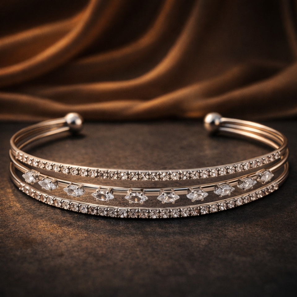 Zirkon Taşlı Kelepçe