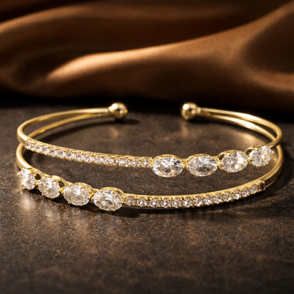 Zirkon Taşlı Kelepçe