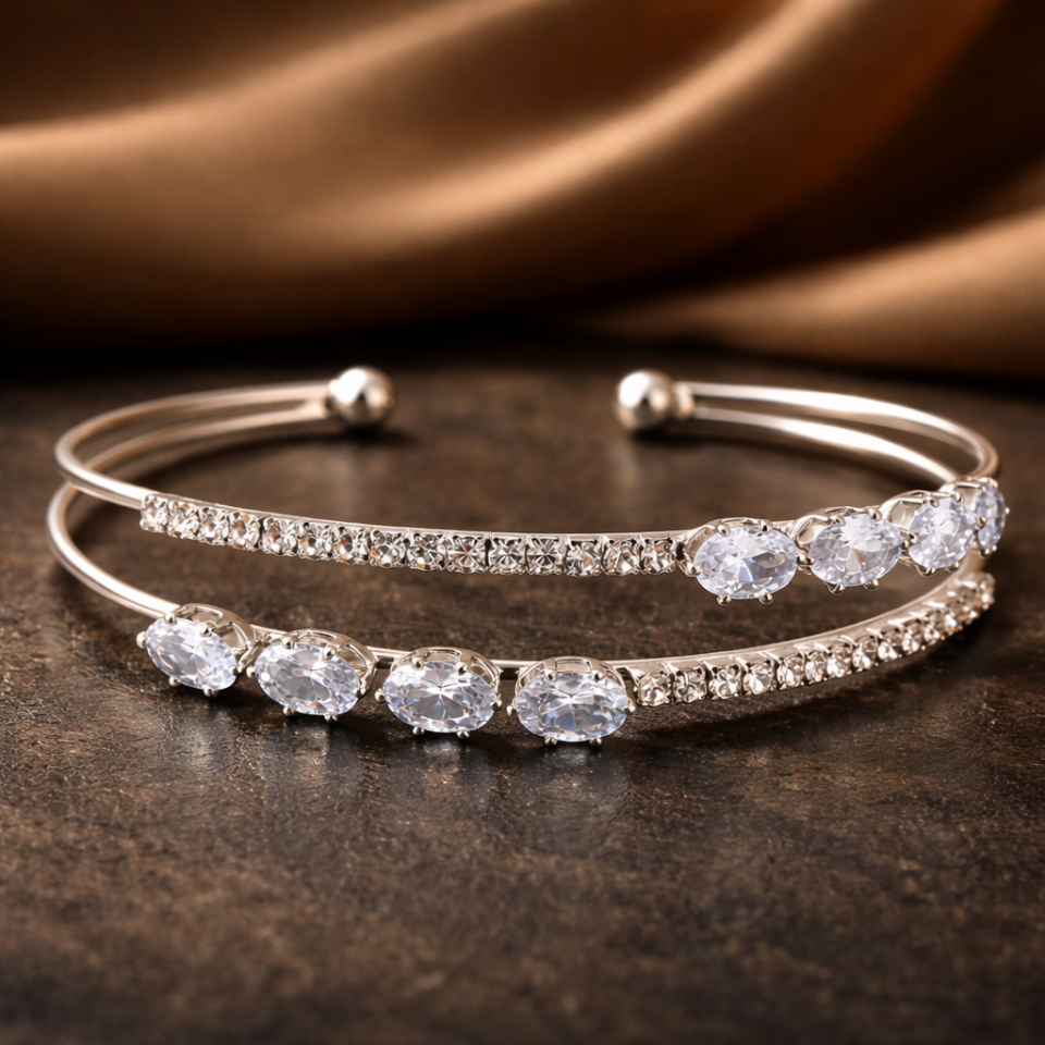 Zirkon Taşlı Kelepçe