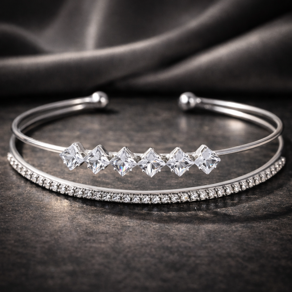 Zirkon Taşlı Kelepçe