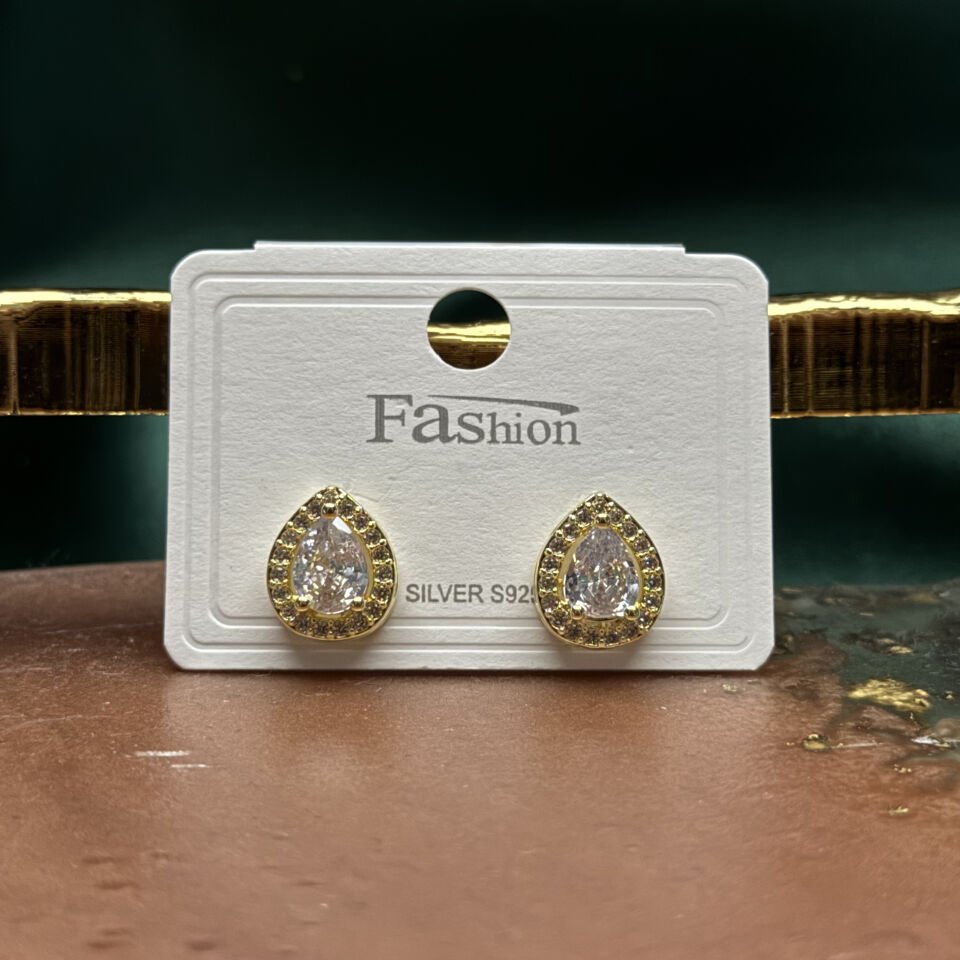 Zirkon Taşlı Damla Form Çıtır Küpe