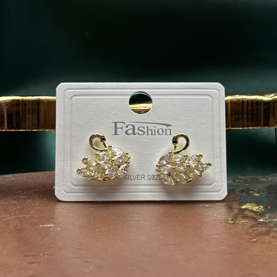 Zirkon Taşlı Kuğu Form Çıtır Küpe