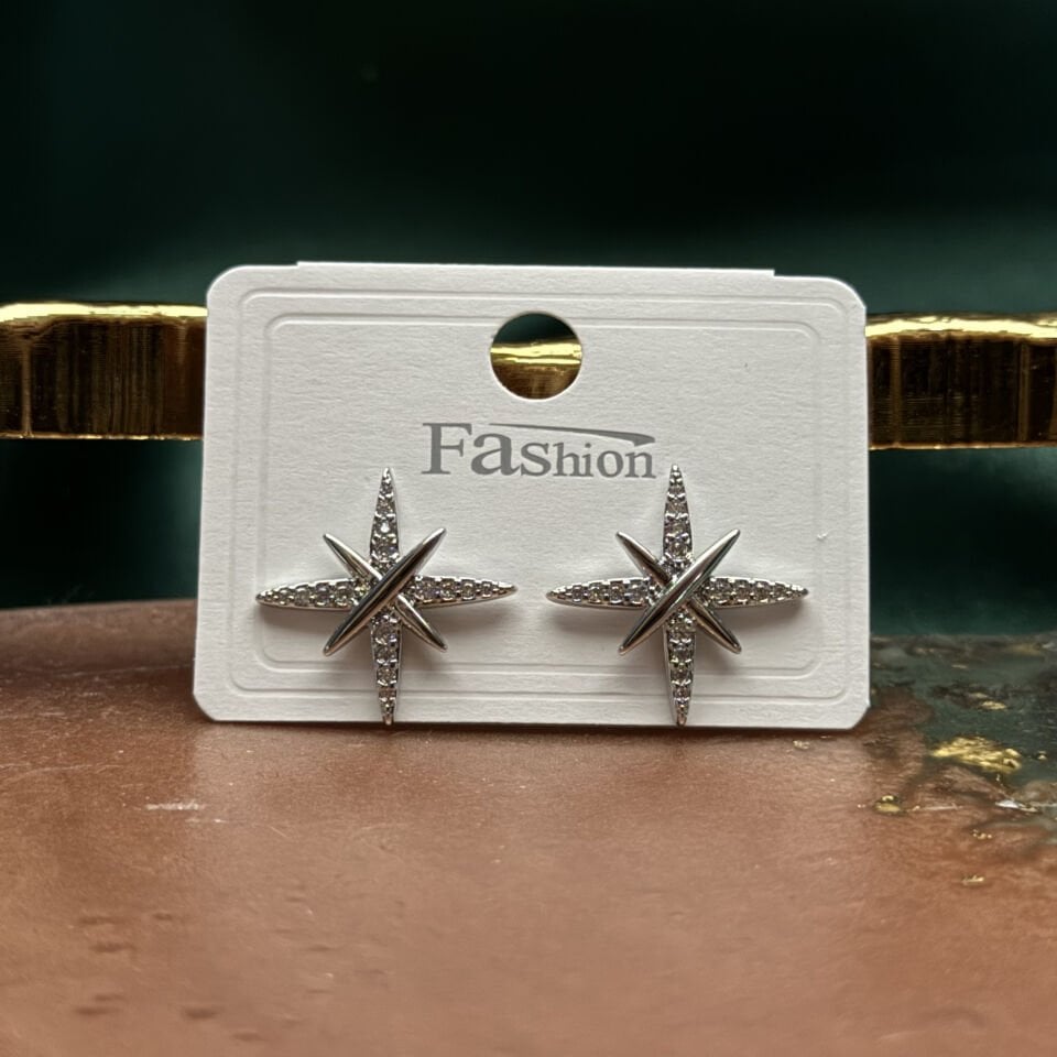 Zirkon Taşlı Yıldız Form Çıtır Küpe