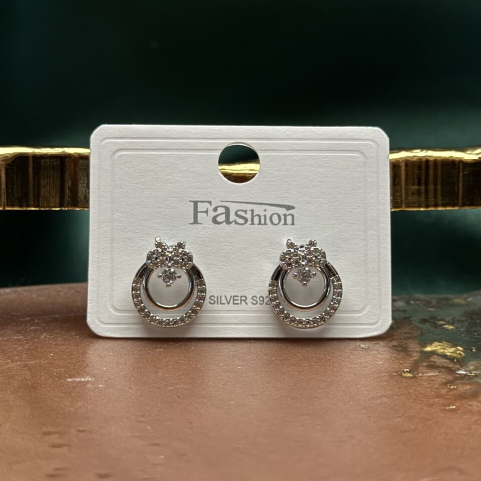 Zirkon Taşlı Fiyonk Detaylı Çıtır Küpe