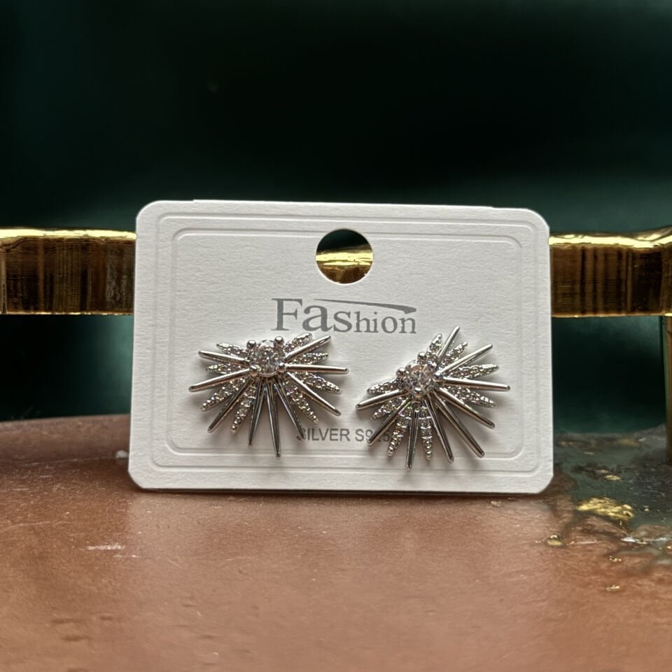 Zirkon Taşlı Güneş Işığı Form Çıtır Küpe