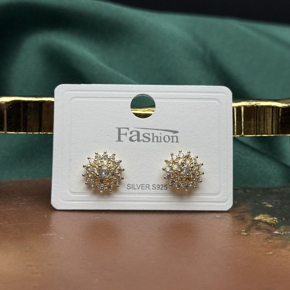 Zirkon Taşlı Güneş Işıltı Çıtır Küpe